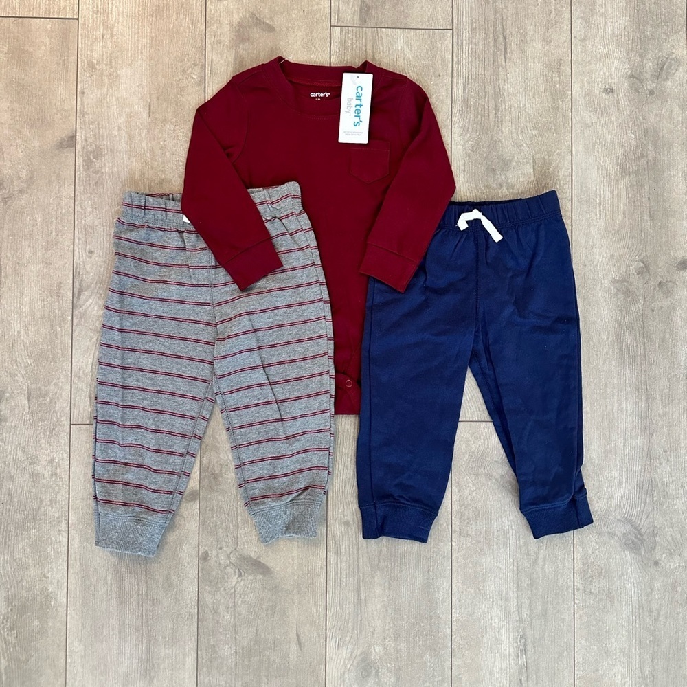 New baby boy 3 piece matching outfit set size 18 months